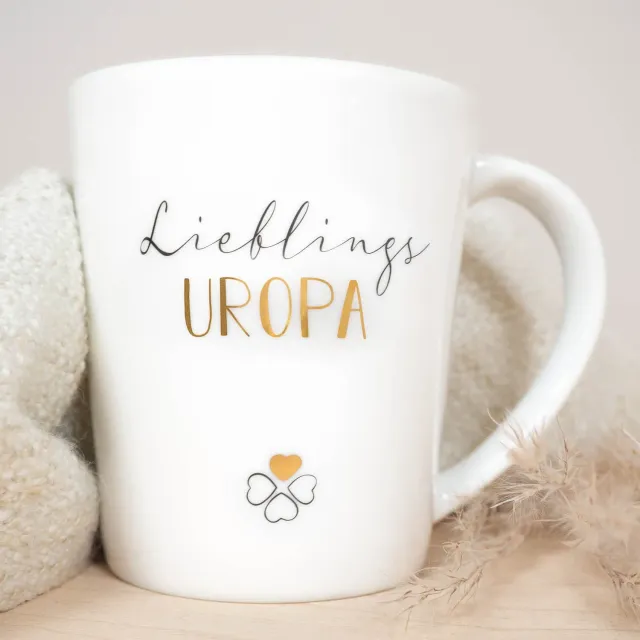 MINTKIND Lieblings Uropa Porzellan Becher 250 ml Echtgold