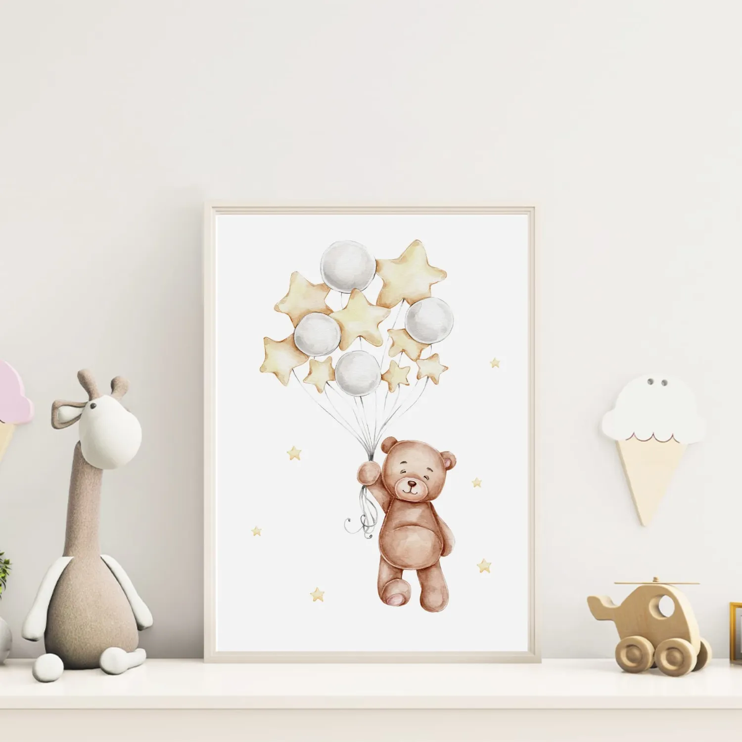 MeinBaby123 Sterne & Bär Poster 6er Set A4/A5 Boho