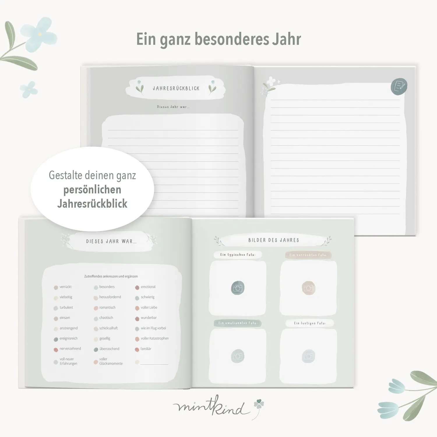 MINTKIND Jahrbuch 2027 Erinnerungsbuch Familienbuch gebunden