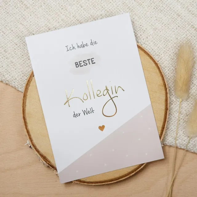MINTKIND Beste Kollegin Postkarte Gold DIN A6