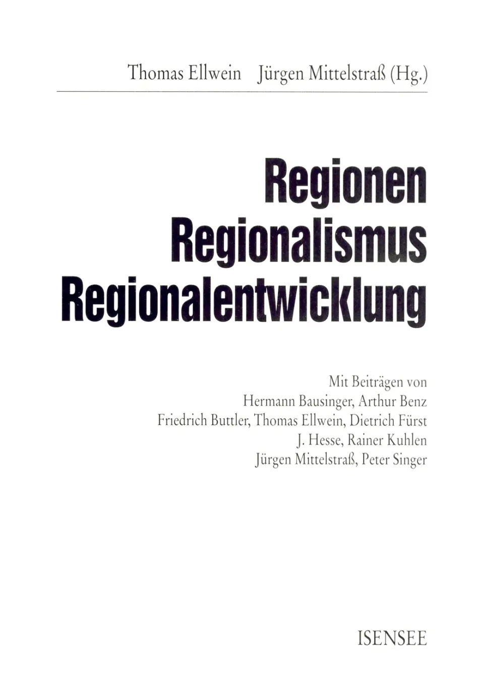 Isensee Nordwest Regionen-Regionalismus-Regionalentwicklung Buch Sachbuch
