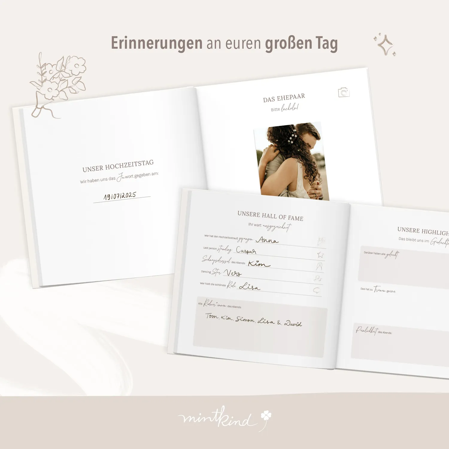 MINTKIND Unser Eheglück Erinnerungsalbum Beige Hochzeit