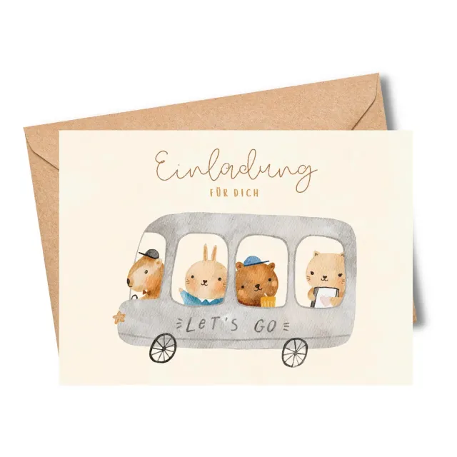 MeinBaby123 Doodle Boho Einladungskarten Kindergeburtstag 10er