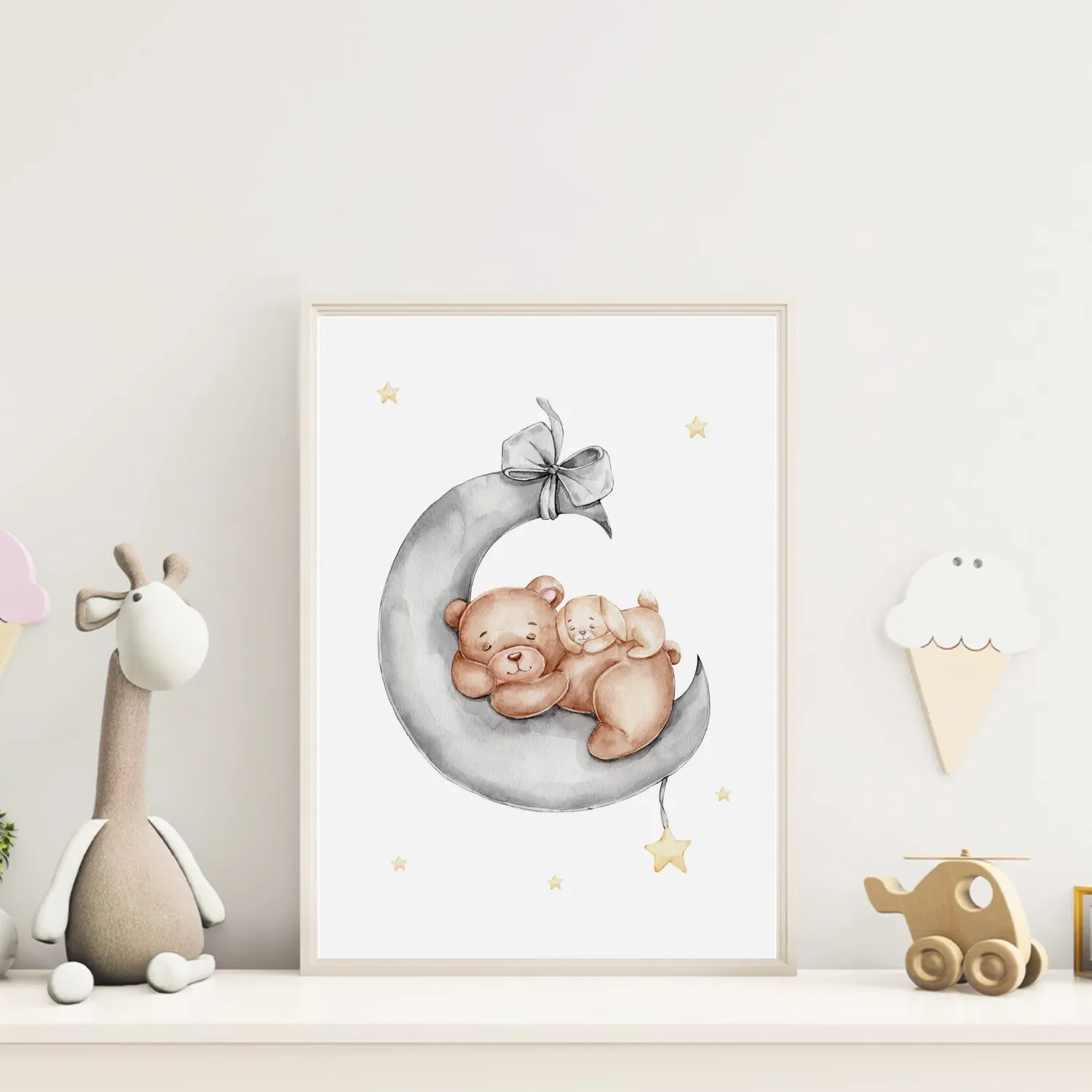 MeinBaby123 Sterne & Bär Poster 6er Set A4/A5 Boho