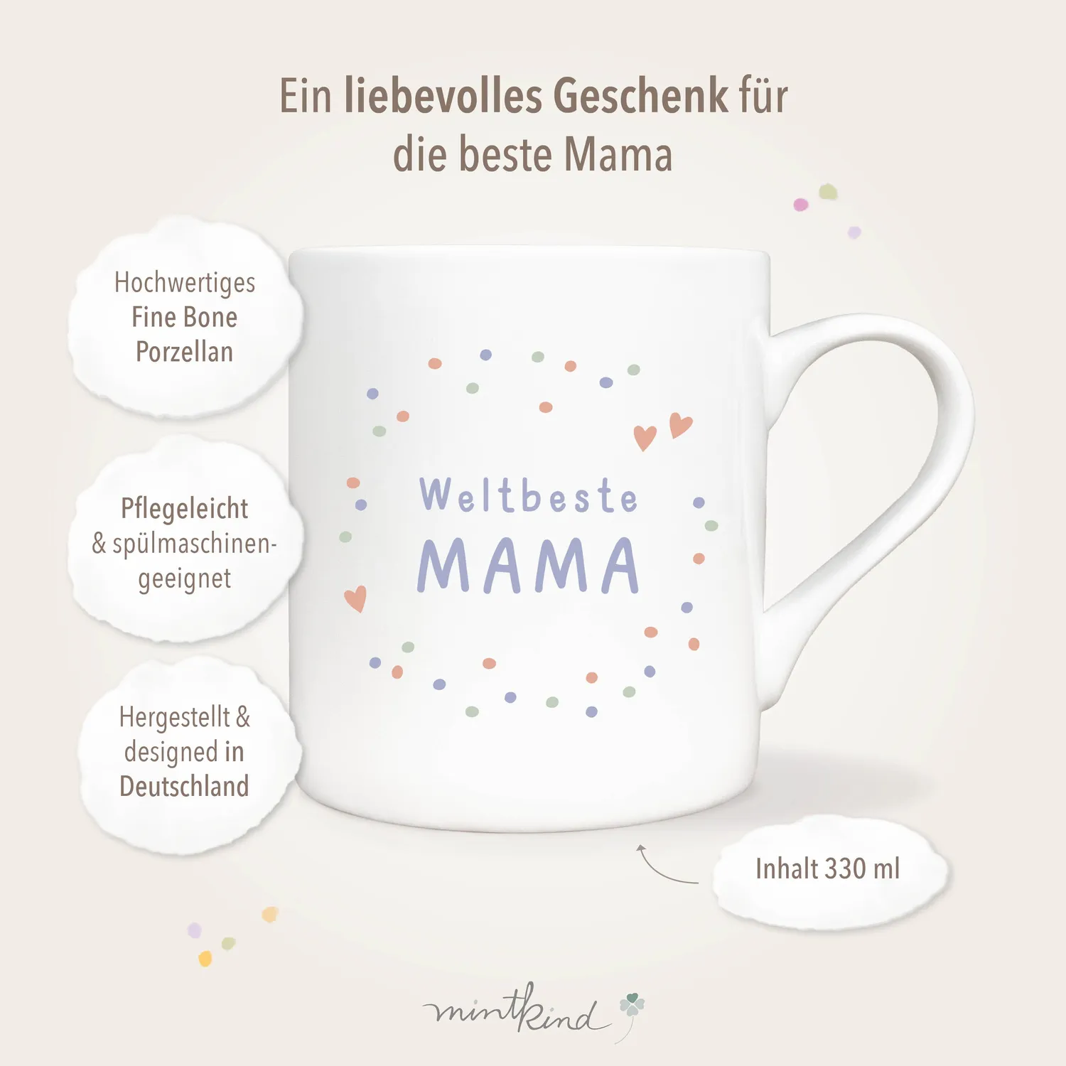 MINTKIND Mama Geschenkset Buch Tasse Karte
