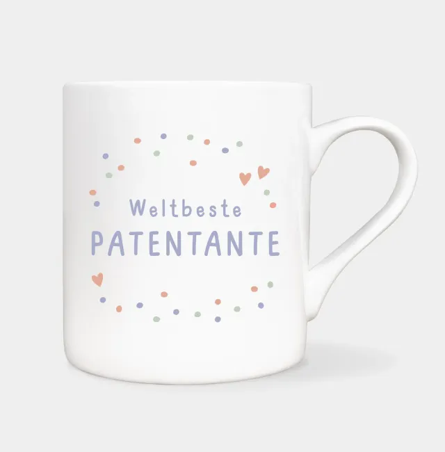 MINTKIND weltbeste Patentante Tasse Konfetti 330 ml