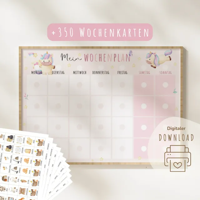 MeinBaby123 Wochenplan Einhorn Montessori zum Ausdrucken
