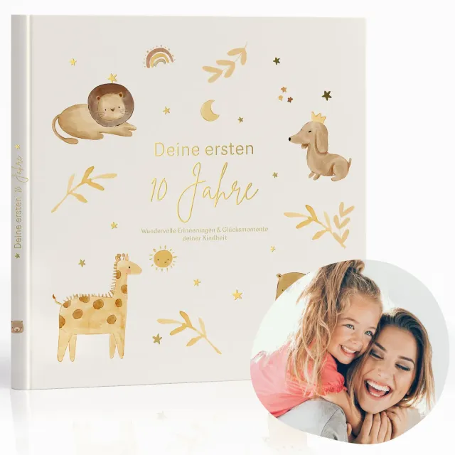 MeinBaby123 Deine ersten 10 Jahre Erinnerungsalbum Naturpapier