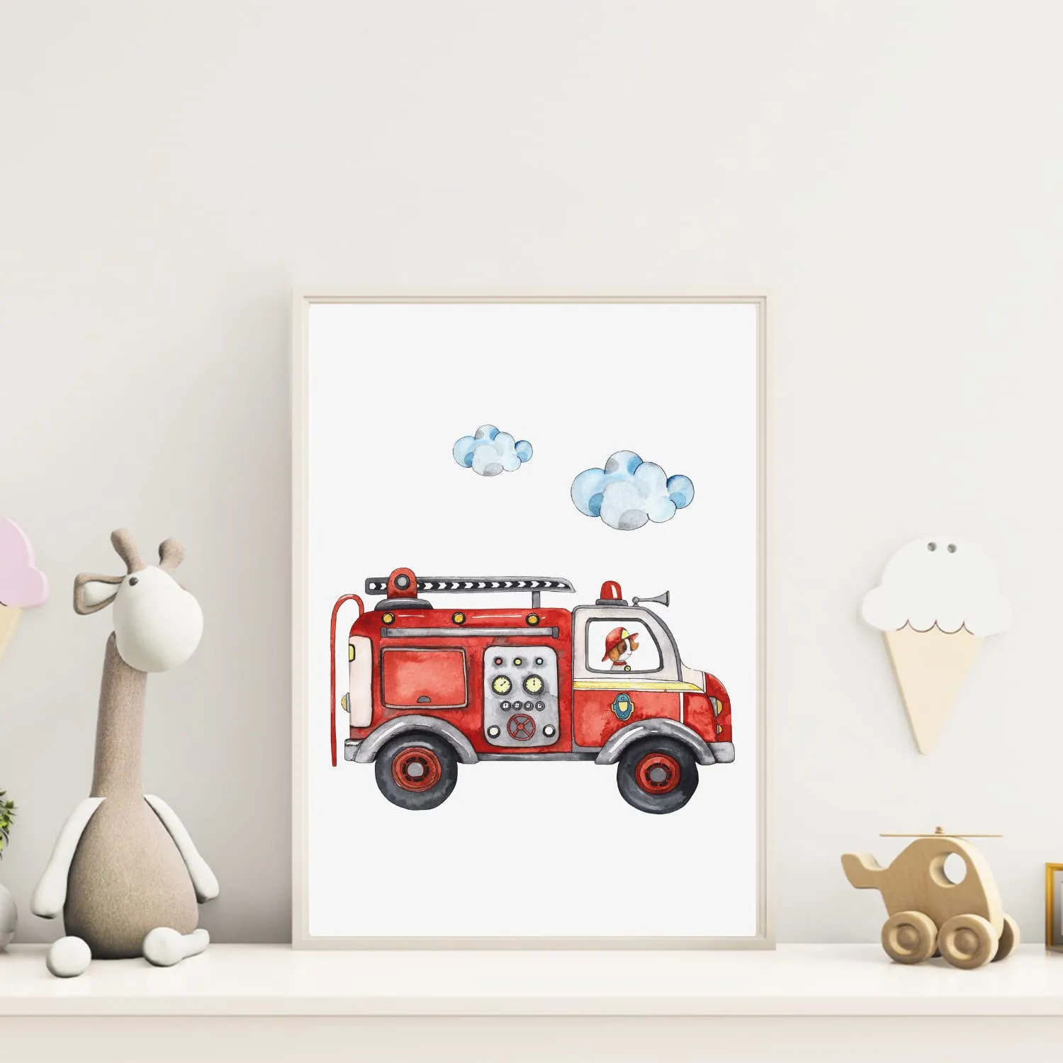 MeinBaby123 Poster Kinderzimmer 6er A4 A5 Feuerwehr matt