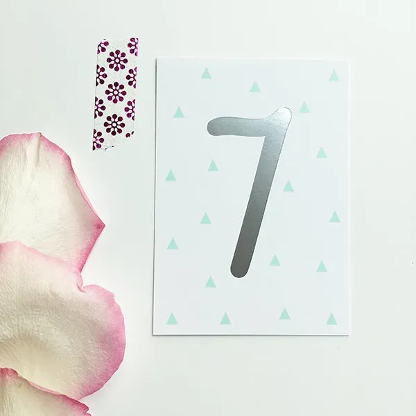 MINTKIND Mini-Kärtchen 7 Silber Pastell Karte A7 Glitzer