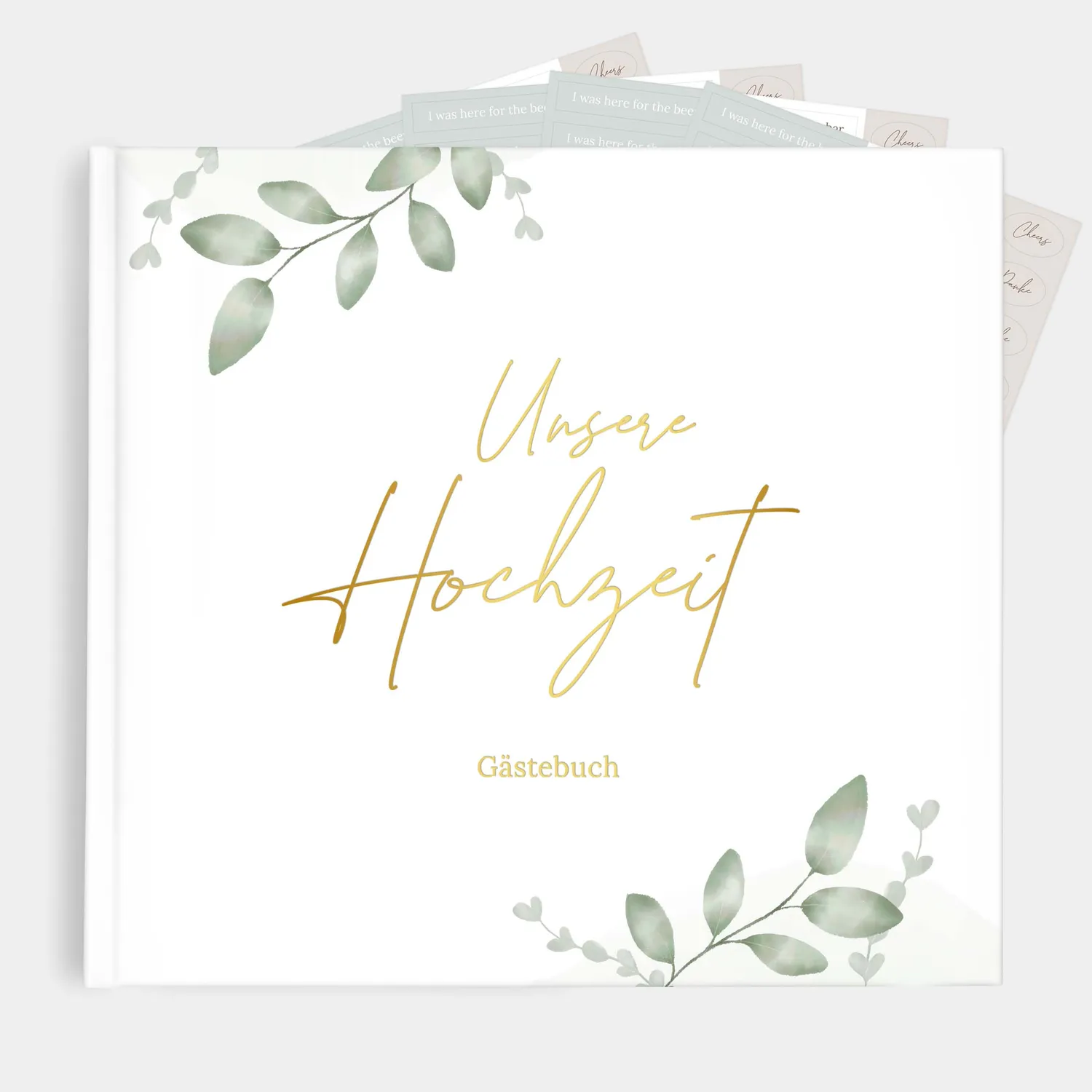 MINTKIND Gästebuch Hochzeit Leinen Offwhite mit Fragen