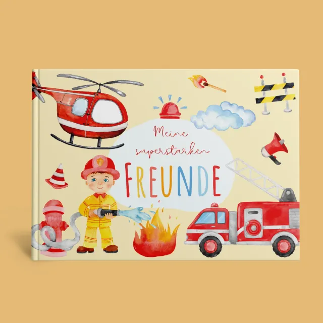 MeinBaby123 Freundebuch Kinder Feuerwehr Hardcover 76 Seiten