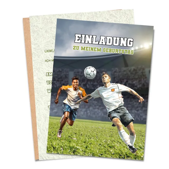 MeinBaby123 Einladungskarten Fußball 10er Set A6