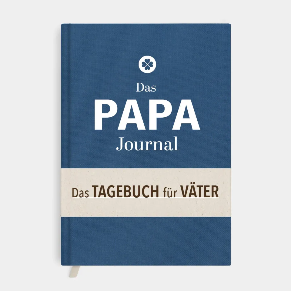 MINTKIND Papa Journal Tagebuch Leinen Blau für Väter
