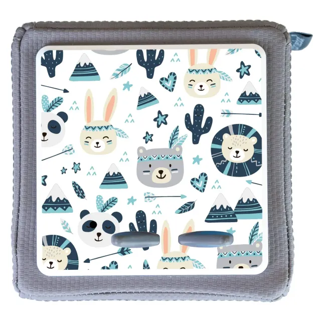MeinBaby123 Toniebox Schutzfolie Boho Tiere Grau