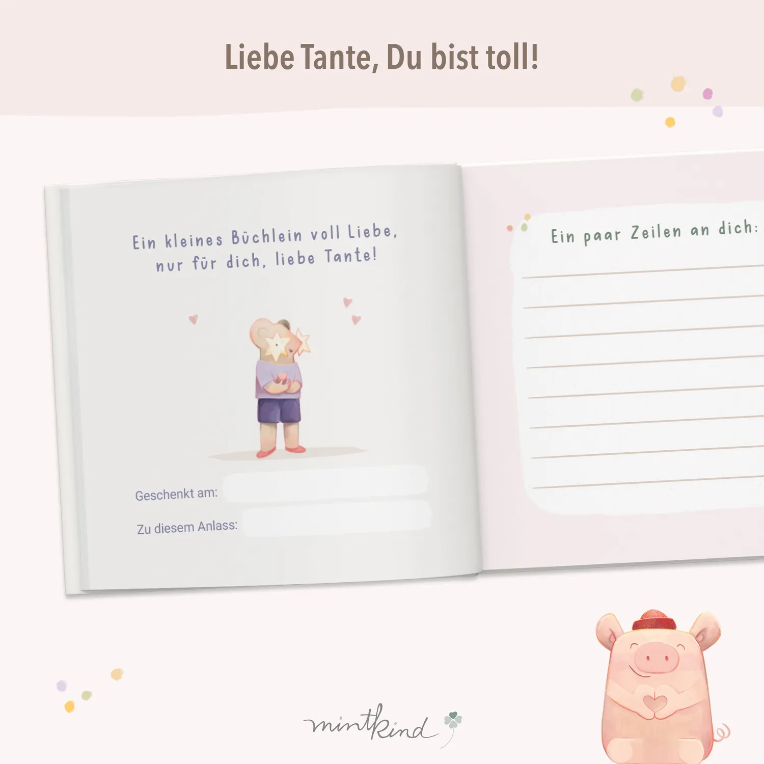 MINTKIND Liebe Tante Du bist toll Geschenkbuch Mitmachen